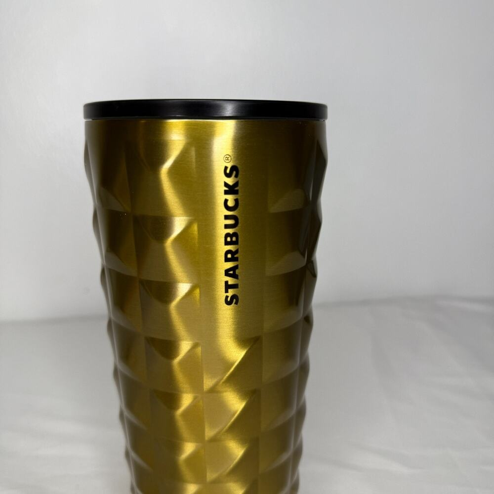 Starbucks 2024 Gold Studded Tumbler 24 oz Cold Cup Metallic Textured